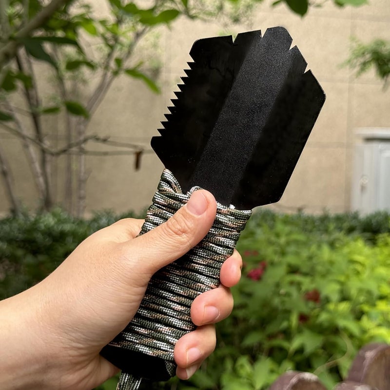 Valken Ultralight Camping Trowel Backpacking Trowel Portable Aluminum Camping Shovel Small Potty Spade Hiking Trowel Garden Trowel with Longer Handle(Black) - Image 5